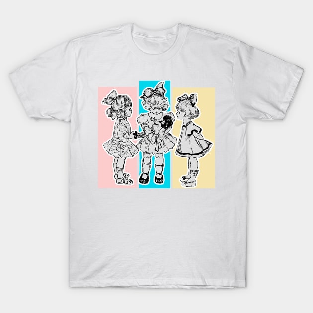 Little girls playing with dolls T-Shirt by Marccelus